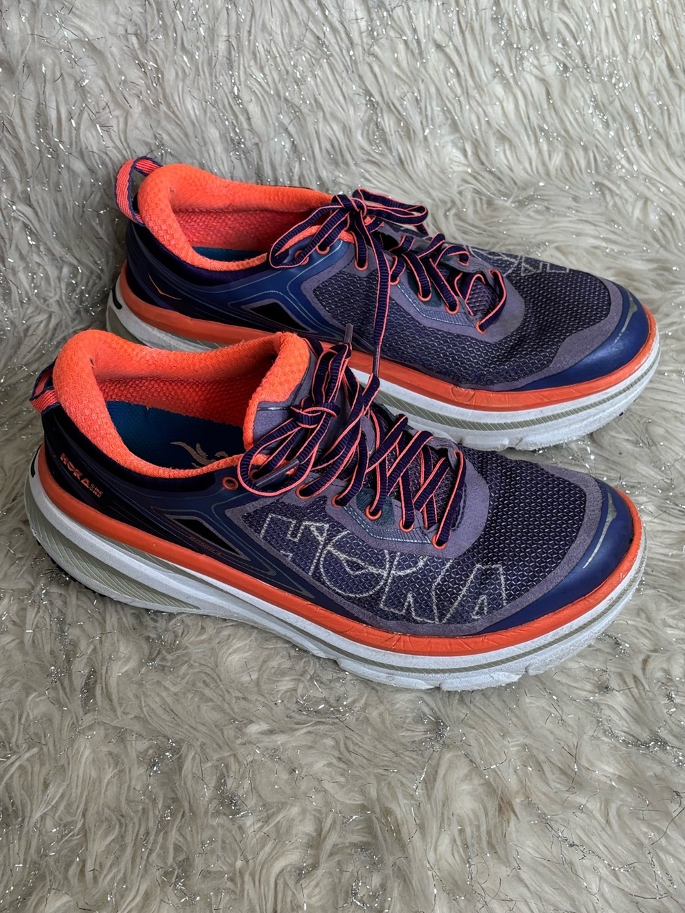 Hoka One One Purple/Orange Women's Running Shoes Size US W 9.5